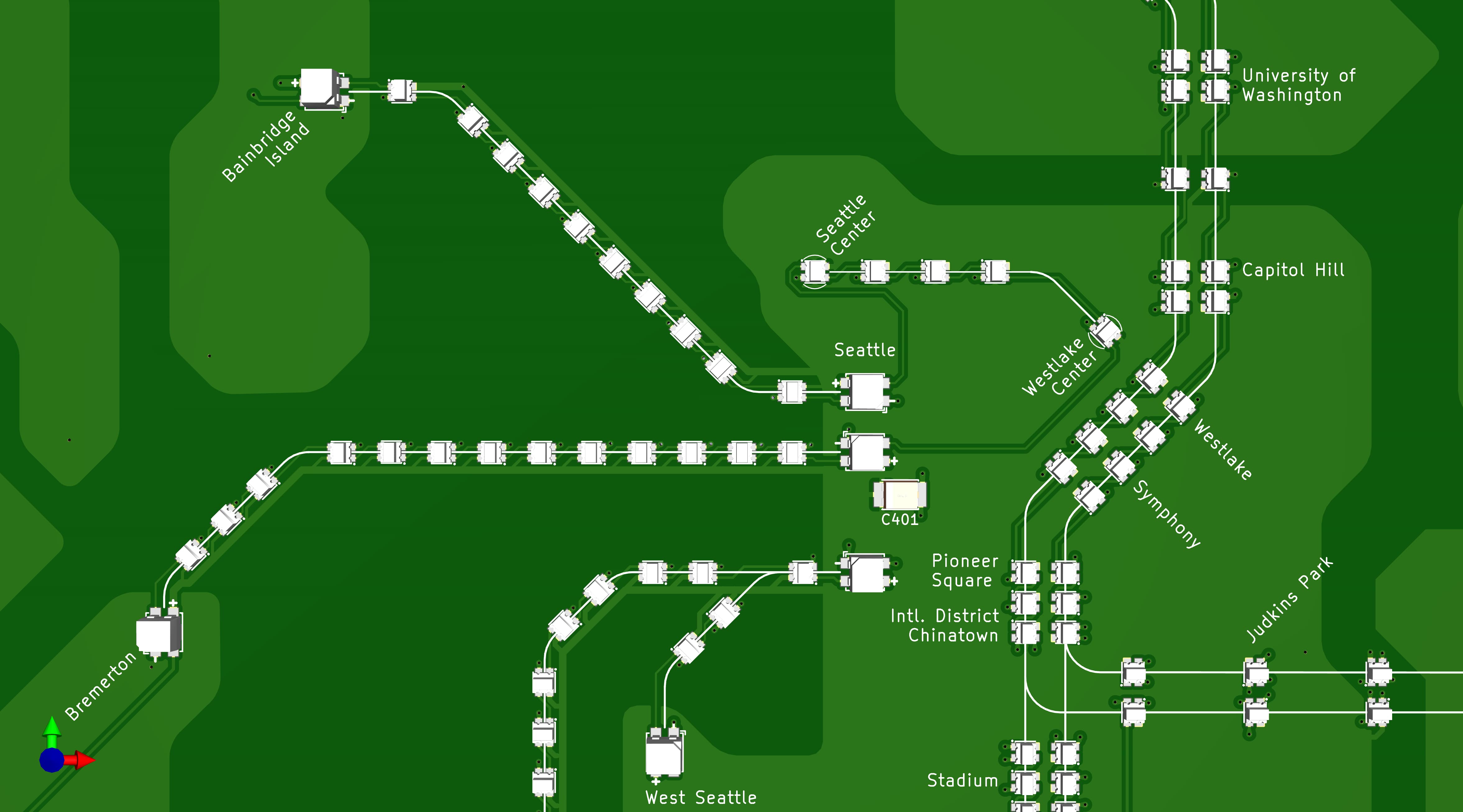Downtown Seattle ferry terminals and waterfront routes
